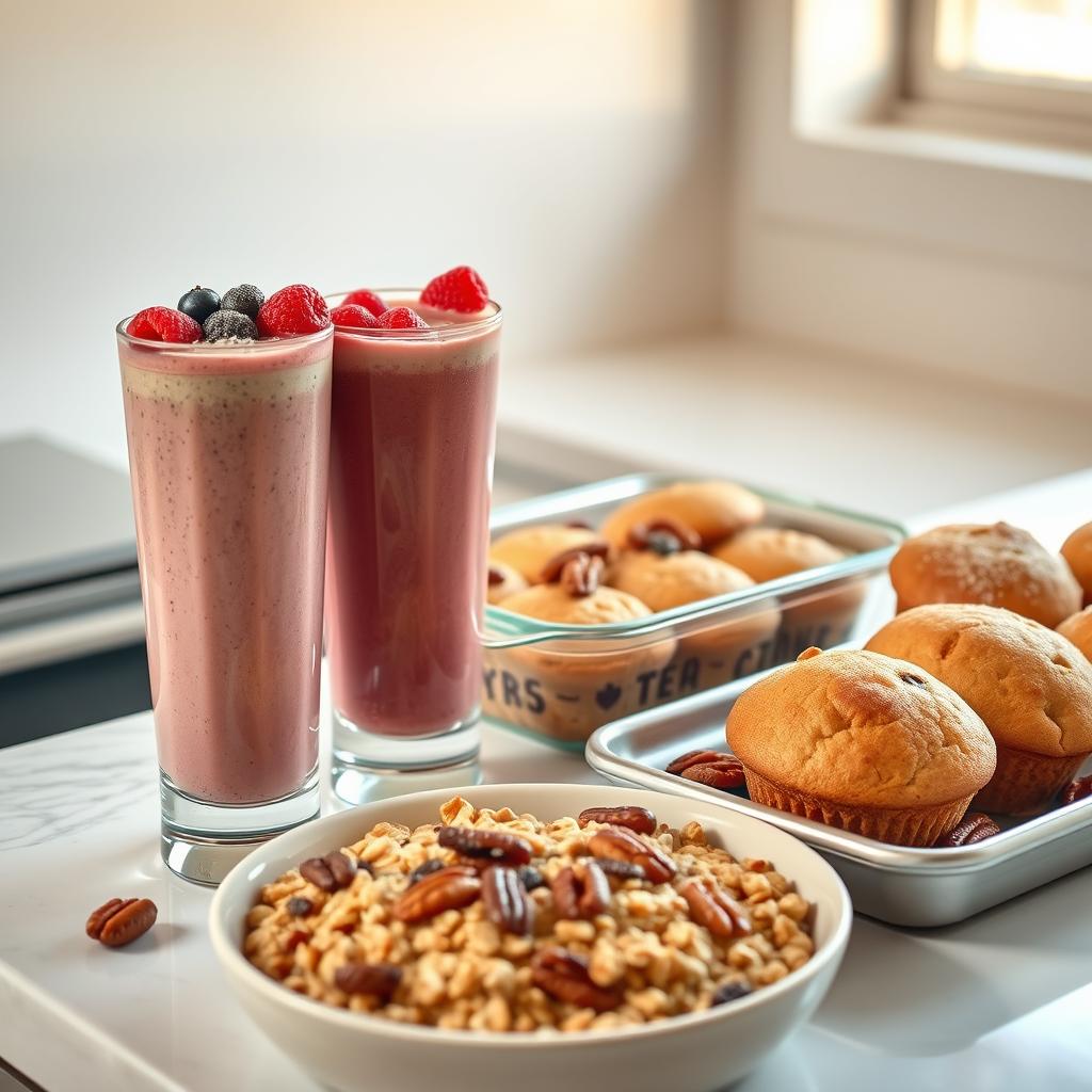 Day Three Protein Smoothies and Baked Oatmeal or Muffins